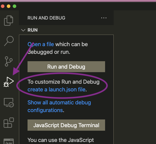 Run and Debug in VSCode