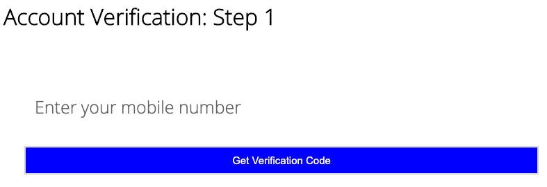 The enter code page
