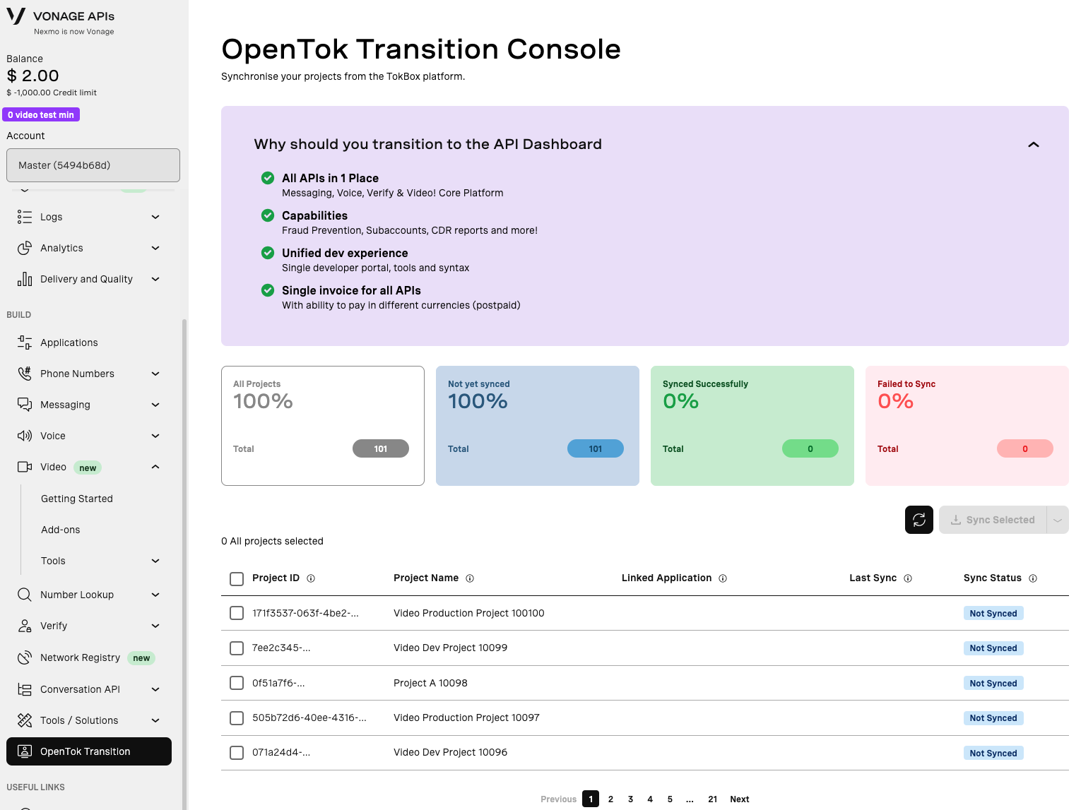 OpenTok Transition Banner