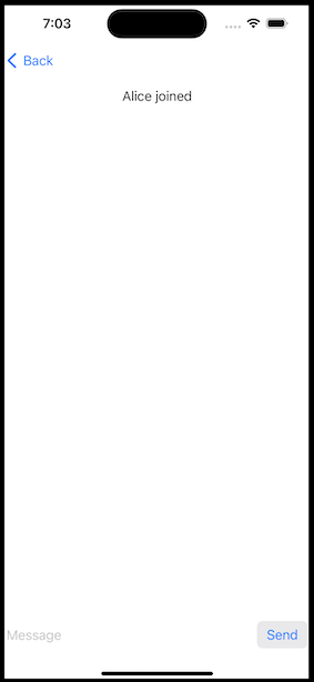 Chat interface with connection events