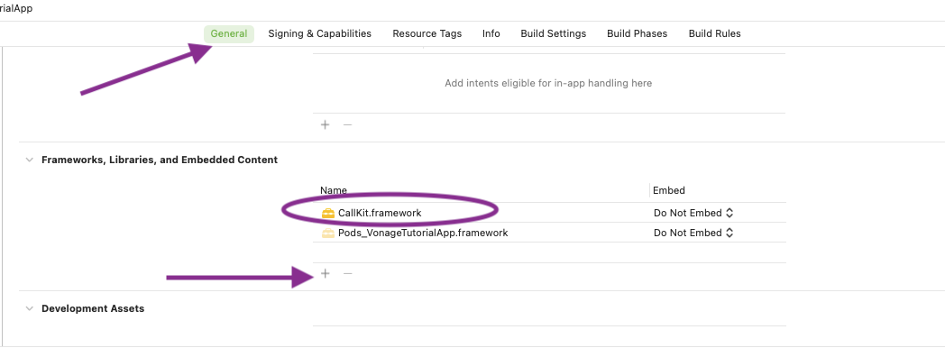 Linking CallKit framework